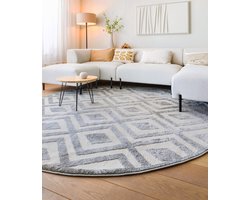 Rond vloerkleed Scandinavisch - Contour Diamond grijs 140