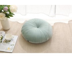 Rond Vloerkussen voor Meditatie en Ontspanning - Grote Fluwelen Kussens voor Yoga en Woonkamer - 45,7 cm (Groen)
