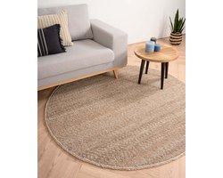 Rond wollen vloerkleed - Lett beige 120