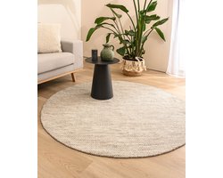 Rond wollen vloerkleed - Ulstein naturel/grijs 200 cm rond