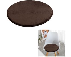 Rond zitkussen - Barkrukkussen - Elastische katoenen vulling - Machinewasbaar - Antislip onderkant - Zacht en comfortabel - 33cm*33cm - Geschikt voor kantoren, restaurants, keukens en woonkamers - Bruin