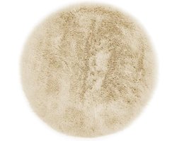 Rond Zitkussen Imitatiebont Beige 40 cm - Zacht Sierkussen voor Stoel en Woonkamer