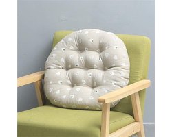 Rond Zitkussen - Vloerkussen Tatami - Comfortabel Zitten - Verdikte Katoen Linnen - 40 x 40 cm - Grijs