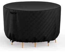 Ronde afdekking tuinmeubelen 190φx80cm 600D lounge afdekking - waterdicht - ventilatie - beschermhoes - rotan hoekbank - gespen koorden Tuinset bescherming