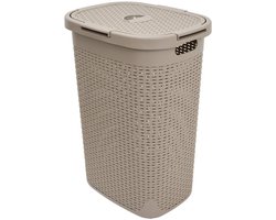 Ronde afvalbak Rotan 60 liter Linnen