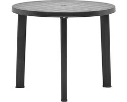 Ronde Antraciete Kunststof Buiten Eettafel 89 cm