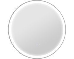 Ronde badkamerspiegel met ledverlichting - Ø 80 cm - 46 W - Wandspiegel - anti-condens - 3 instelbare kleuren - dimbaar - touch-schakelaar - geheugenfunctie - wit en zilver