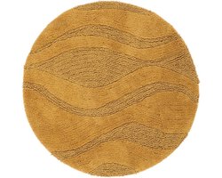 Ronde Badmat van 90 cm in Zacht Geel Katoen