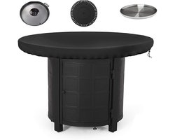 Ronde barbecuehoes Ø100 cm - waterdichte beschermhoes van Oxford stof voor bbq, vuurkorf of tuintafel bij buitengebruik - zwart