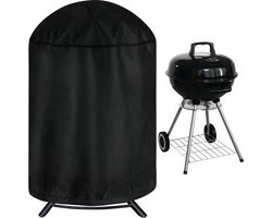 Ronde Barbecuehoes - Waterdicht UV-bestendig - Buiten BBQ-hoes voor Kolenbbq - Zwart - 61x70cm - 1 Stuk
