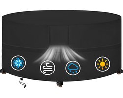 Ronde beschermhoes voor tuintafel - UV-bescherming - Ø 190 x 80 cm - zwart - Oxford-weefsel 420D