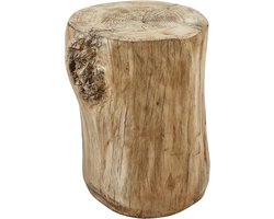 Ronde betonnen kunstboom stronk kruk met faux houten zitplaats - voor binnen en buiten - natuurlijk accent bijzettafel Houten kruk
