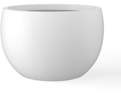 Ronde Betonnen Plantenpot Groot Voor Binnen en Buiten met Afvoergaatje en Rubber Plug