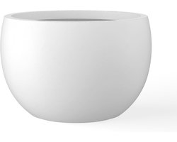 Ronde Betonnen Plantenpot Groot Voor Binnen en Buiten met Afvoergaatje en Rubber Plug