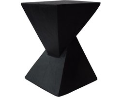 Ronde Bijzettafel Betonlook Lichtgrijs en Zwart voor Buiten en Tuin