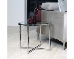 Ronde Bijzettafel Evett - 55cm - Transparant