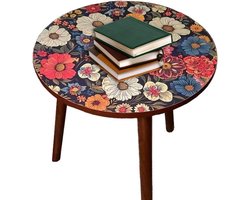 Ronde bijzettafel - Kleine salontafel - Decoratief gebruik - Uniek artistiek ontwerp - 40 x 40 x 47 cm - Multicolor