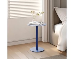 Ronde bijzettafel - Metalen dienbladen - Meerdere verdiepingen - Krasbestendig oppervlak - 60 cm hoog - Blauw