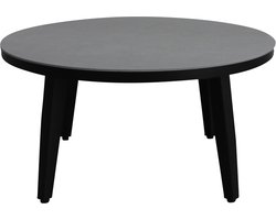 Ronde bijzettafel Mykonos ø90cm | Beton/Black | Kunststof & aluminium