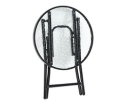 Ronde bijzettafel, opklapbare tafel, buitentafel, geschikt voor balkon en terras, 45 x 45 x 50 cm (uitgevouwen maat), 67 x 8,5 x 45 cm (opgevouwen maat), zwart, metaal.