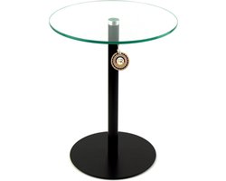 Ronde Bijzettafel Salontafel Bloemenzuil Ø50cm Hoogte 40cm Zilver Glans