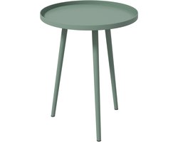 Ronde bijzettafel - Tuintafel buiten - Buitenmeubilair - Stalen constructie - Ø 40 x 50 cm - Groen
