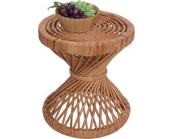Ronde bijzettafel van kubu-rotan 43x38 cm - Stijlvol en duurzaam