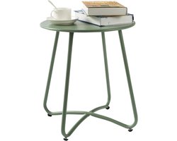 Ronde bijzettafel voor buiten en binnen duurzaam metaal groen - tuin, woonkamer, balkon, terras