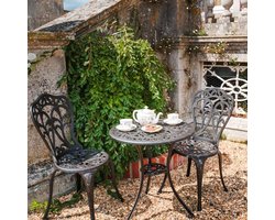 Ronde Bistro Set voor 2 Personen | Onderhoudsvrije Tuinmeubelen | Weerbestendig Aluminium