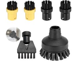 Ronde Borstelset voor Stoomreinigers, 6 Stuks, Accessoires voor Kärcher SC1, SC2, SC3, SC4, SC5, SC7, Geschikt voor Diverse Reinigingsklussen