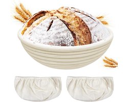 Ronde Broodmand van Rotan voor Rijzend Brood met Linnen Voering
