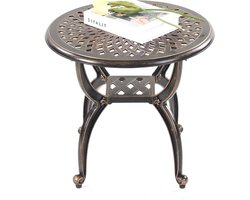 Ronde Buiten bijzettafel – Roestvrij Gietijzer – Weerbestendig Terras & Tuinmeubel