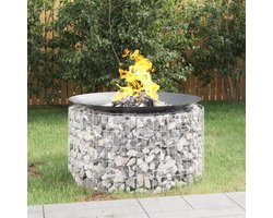 Ronde Buitenhaard Schanskorf 100 cm - Tuinhaard Terrashaard met Stenen Vulling