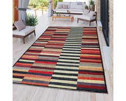 Ronde Buitenmat Weerbestendig Boho Stijl 200 cm Rood Zwart Beige