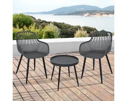 Ronde Buitenmeubel Set 3-Delig voor Balkon en Tuin