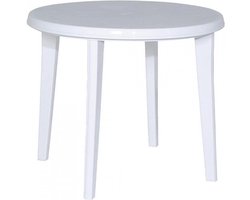 Ronde Buitenstoel Tisch voor Tuin en Balkon Kunststof Wit