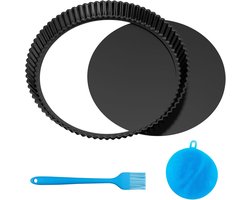 Ronde Cakevorm 28 cm met Afneembare Bodem - Anti-aanbak Quichevorm voor Taarten en Pizzas