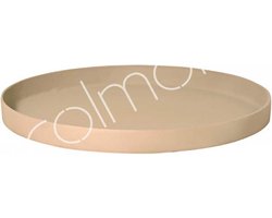 Ronde decoratieve plaat taupe