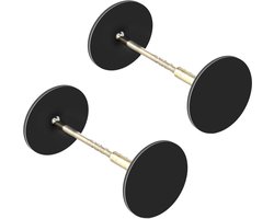 Ronde Deurplug voor Handgrepen, Decoratieve Metalen Afdekking voor Deurgaten, Ideaal voor Herstel van Deurgaten en Deuren in Huis (2 Stuks Zwart)