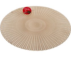 Ronde diner tafel placemats goud-kleur met diameter 40 cm - Kunststof - Voor o.a. Kerstmis/bruiloft/dagelijks