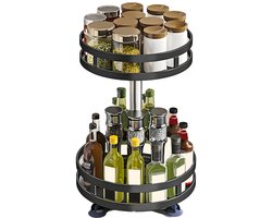 Ronde Draaibare Organizer – Multi-layer Opbergbak voor Keuken, Kruiden, Servies en Cosmetica