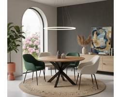 Ronde Eetkamertafel Mangohout 120 cm Industrieel & Scandinavisch Design – Novihome