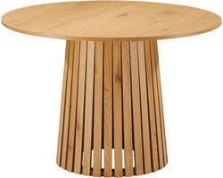 Ronde Eettafel 110 cm Donker Hout – Scandinavische Eetkamertafel voor 5 Personen – Moderne Ronde Tafel voor Eetkamer & Woonkamer – Japandi Stijl