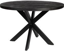 Ronde Eettafel - 110cm - Zwart - Mangohout
