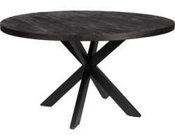 Ronde Eettafel - 150cm - Zwart - Mangohout