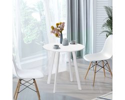 Ronde Eettafel Bijzettafel - Stijlvolle Design - Wit