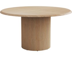 Ronde eettafel – Bruin – Ronde tafel – Keukentafel rond – Eetkamertafel – Moderne stijl – 120 CM – Tafelvoet kolompoot