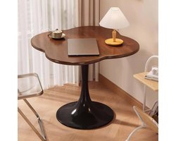 Ronde Eettafel - Buitentafel Bijzettafel - Gezellig Tafelen - Stevige Metalen Sokkel - 80cm Diameter - Wit