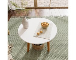 Ronde Eettafel - Eetkamer Tafel - Gezellig Eten - Minimalistisch Design - 60 cm - Wit