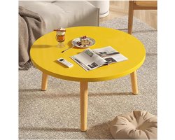 Ronde Eettafel - Keukentafel Salontafel - Gezellig Tafelen - Massief Houten Poten - 40 cm - Geel